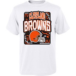 NFL Team Apparel Youth Cleveland Browns Tribe Vibe White T-Shirt