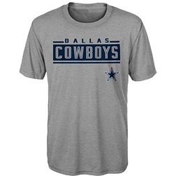 NFL Team Apparel Youth Dallas Cowboys Amped Up Grey T-Shirt