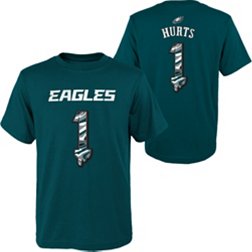 NFL Team Apparel Youth Philadelphia Eagles Jalen Hurts #1 Drip Green T-Shirt