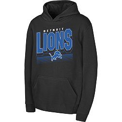 NFL Team Apparel Youth Detroit Lions Big Time Black Pullover Hoodie