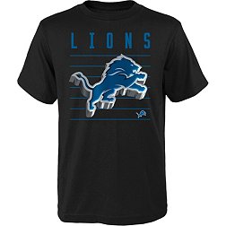 NFL Team Apparel Youth Detroit Lions Three Dimes Black T-Shirt