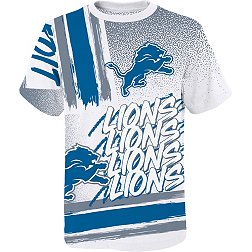 NFL Team Apparel Youth Detroit Lions Game Time White T-Shirt