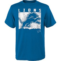 NFL Team Apparel Youth Detroit Lions Liquid Camo Blue T-Shirt