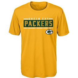 NFL Team Apparel Youth Green Bay Packers Amped Up Gold T-Shirt