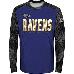 NFL Team Apparel Youth Baltimore Ravens Cover 2 Long Sleeve T-Shirt