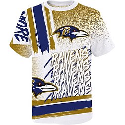 NFL Team Apparel Youth Baltimore Ravens Game Time White T-Shirt