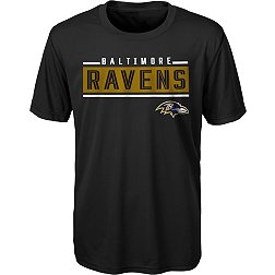 NFL Team Apparel Youth Baltimore Ravens Amped Up Black T-Shirt