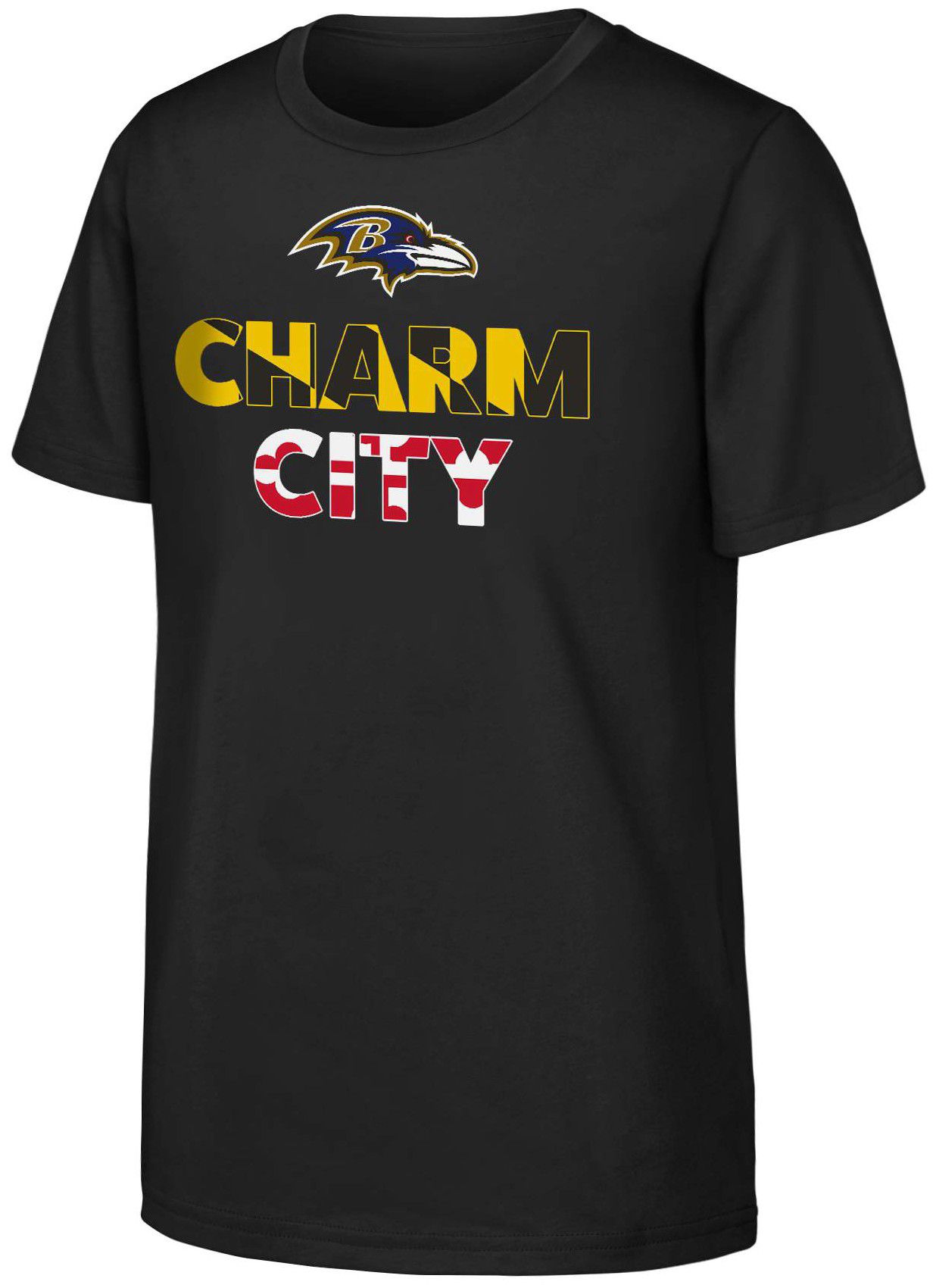 NFL Team Apparel Youth Baltimore Ravens Team Sport Local Black T-Shirt
