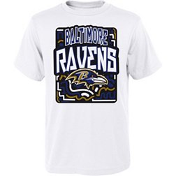NFL Team Apparel Youth Baltimore Ravens Tribe Vibe White T-Shirt