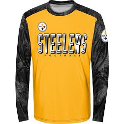 NFL Team Apparel Youth Pittsburgh Steelers Cover 2 Long Sleeve T-Shirt