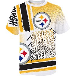 NFL Team Apparel Youth Pittsburgh Steelers Game Time White T-Shirt