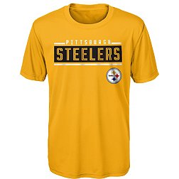 NFL Team Apparel Youth Pittsburgh Steelers Amped Up Gold T-Shirt