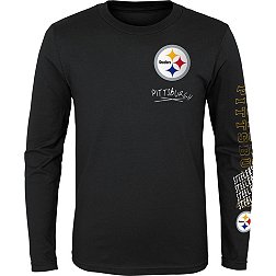 NFL Team Apparel Youth Pittsburgh Steelers Team Drip Black Long Sleeve T-Shirt