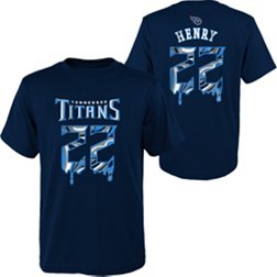 NFL Team Apparel Youth Tennessee Titans Derrick Henry #22 Drip Navy T-Shirt