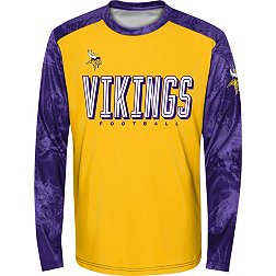 NFL Team Apparel Youth Minnesota Vikings Cover 2 Long Sleeve T-Shirt