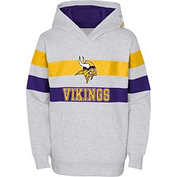NFL Team Apparel Youth Minnesota Vikings Dynamic Duo Grey Pullover Hoodie