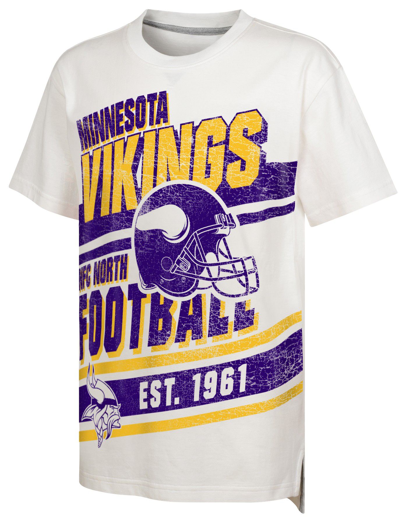 NFL Team Apparel Youth Minnesota Vikings Get Loud White T-Shirt
