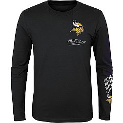 NFL Team Apparel Youth Minnesota Vikings Team Drip Black Long Sleeve T-Shirt