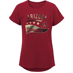 MLB Team Apparel Girls 8-20 Arizona Diamondbacks Red Big Wave T-Shirt