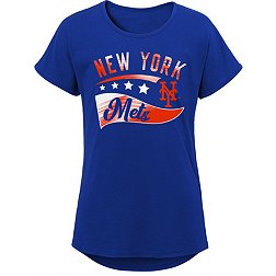 MLB Team Apparel Girls 8-20 New York Mets Royal Big Wave T-Shirt