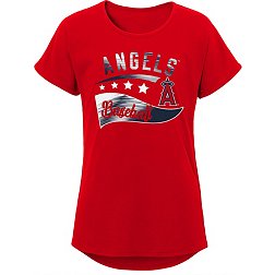 MLB Team Apparel Girls 8-20 Los Angeles Angels Red Big Wave T-Shirt