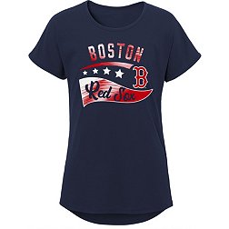 MLB Team Apparel Girls 8-20 Boston Red Sox Navy Big Wave T-Shirt