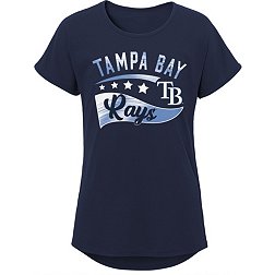 MLB Team Apparel Girls 8-20 Tampa Bay Rays Navy Big Wave T-Shirt