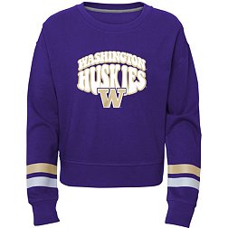 Gen2 Girls' Washington Huskies Purple 70's Crewneck Sweatshirt
