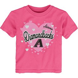 MLB Team Apparel Toddler Arizona Diamondbacks Dark Pink Bubble Hearts T-Shirt