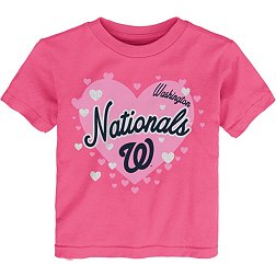 MLB Team Apparel Toddler Washington Nationals Dark Pink Bubble Hearts T-Shirt