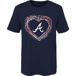 MLB Team Apparel 4-7 Atlanta Braves Navy Heart Shot T-Shirt