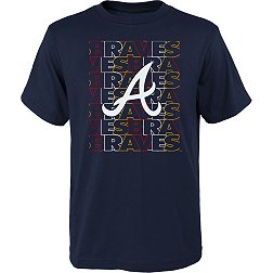 MLB Team Apparel Youth Atlanta Braves Navy Letterman T-Shirt