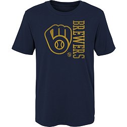 MLB Team Apparel 4-7 Milwaukee Brewers Navy Impact T-Shirt