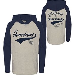 MLB Team Apparel Youth Cleveland Guardians Navy Bases Loaded Hooded Long Sleeve T-Shirt