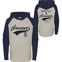 MLB Team Apparel Youth Seattle Mariners Navy Bases Loaded Hooded Long Sleeve T-Shirt