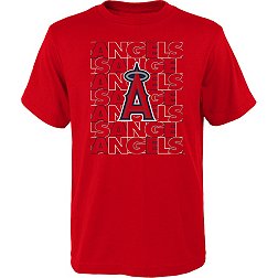 MLB Team Apparel Youth Los Angeles Angels Red Letterman T-Shirt