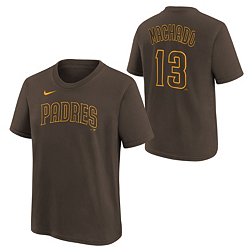 Men's Nike Manny Machado Gold San Diego Padres Name & Number T-Shirt