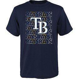 MLB Team Apparel Youth Tampa Bay Rays Navy Letterman T-Shirt
