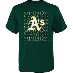 MLB Team Apparel Youth Oakland Athletics Green Letterman T-Shirt