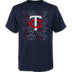 MLB Team Apparel Youth Minnesota Twins Navy Letterman T-Shirt