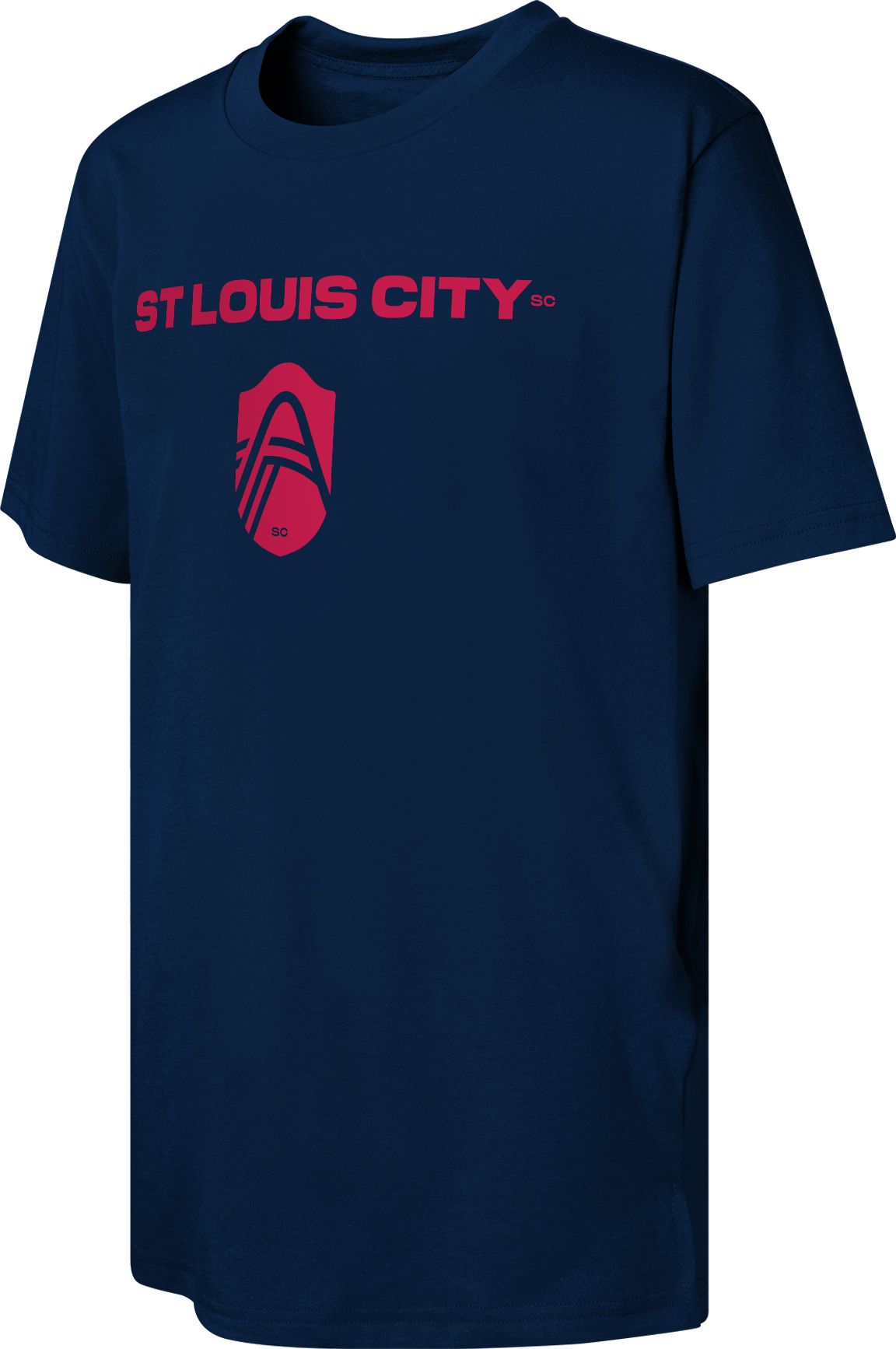 MLS Youth St. Louis City SC Wordmark Navy T-Shirt
