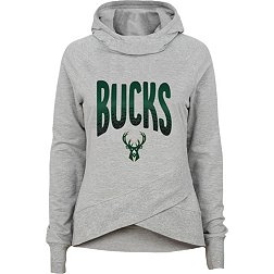 Outerstuff Youth Milwaukee Bucks Grey Glitter Game Funnel Neck Hoodie