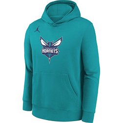 Men's Mitchell & Ness Larry Johnson Teal/Purple Charlotte Hornets Big & Tall Name & Number Short Sleeve Hoodie
