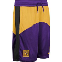 NBA Basketball Kids Los Angeles Lakers Plaid Pajama Boxer Shorts - Purple - Medium (5/6)
