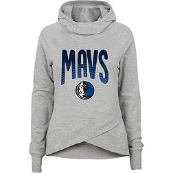 Outerstuff Youth Dallas Mavericks Grey Glitter Game Funnel Neck Hoodie