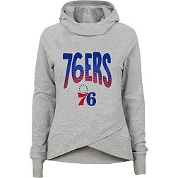 Outerstuff Youth Philadelphia 76ers Grey Glitter Game Funnel Neck Hoodie