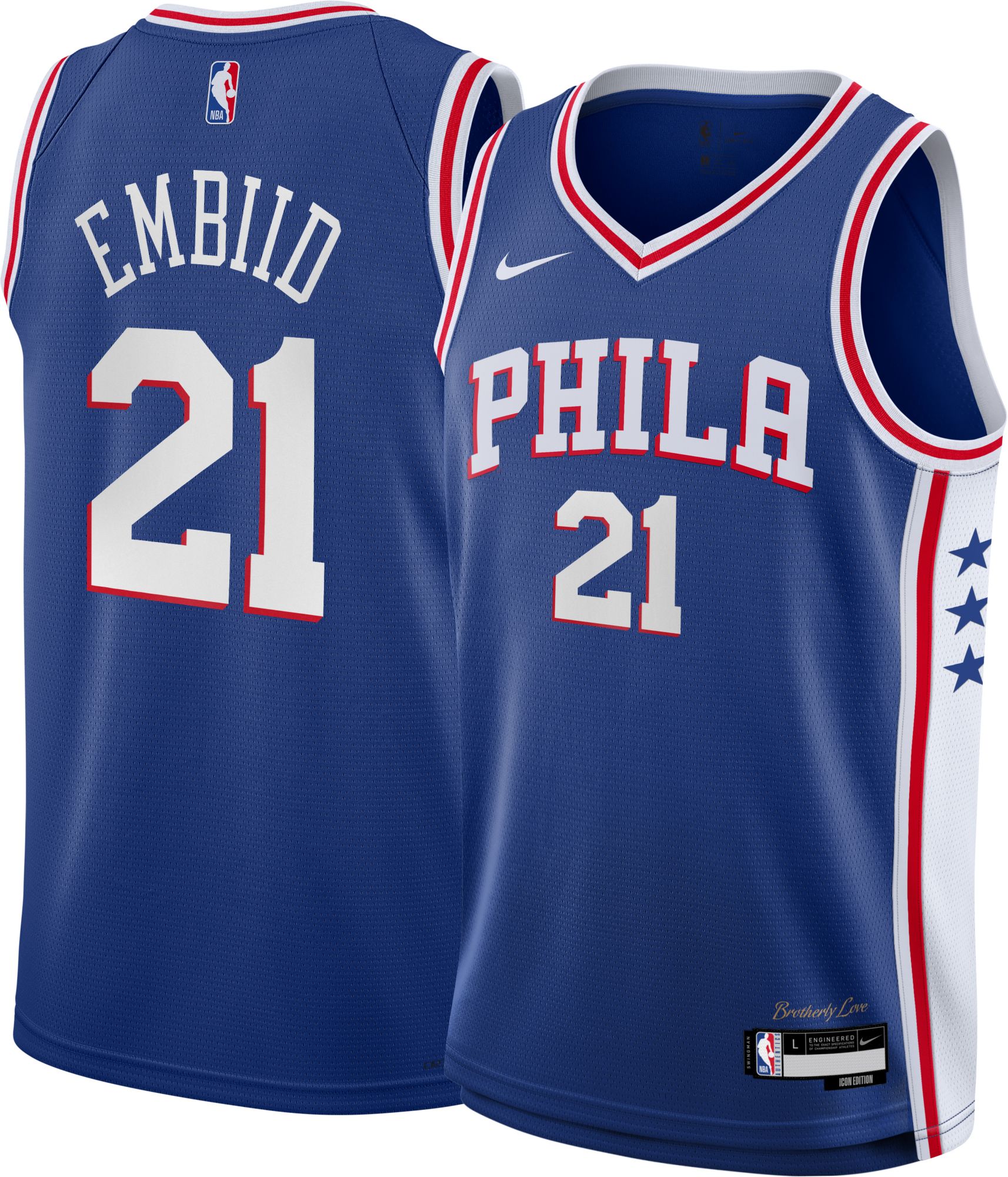 Nike Youth Philadelphia 76ers Joel Embiid #21 Blue Swingman Icon Jersey