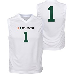 Adidas Men's Miami Hurricanes #1 White Replica Basketball Jersey, XL