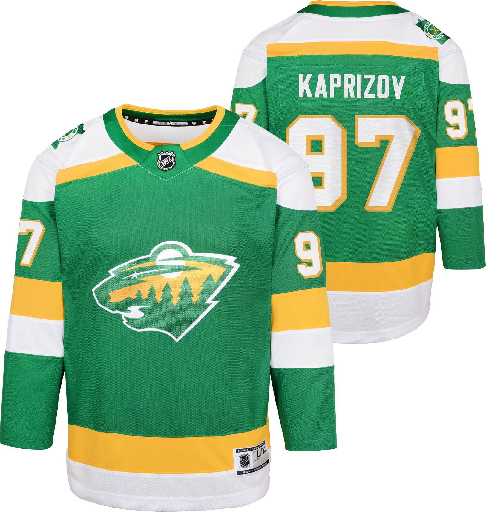 NHL Youth Minnesota Wild Kirill Kaprizov #97 Premier Alternate Jersey
