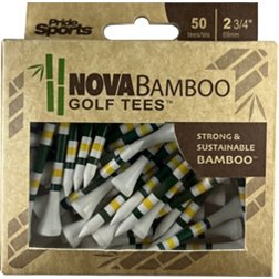 Pride Nova Bamboo 2.75" White/Yellow/Green Golf Tees - 50 Count